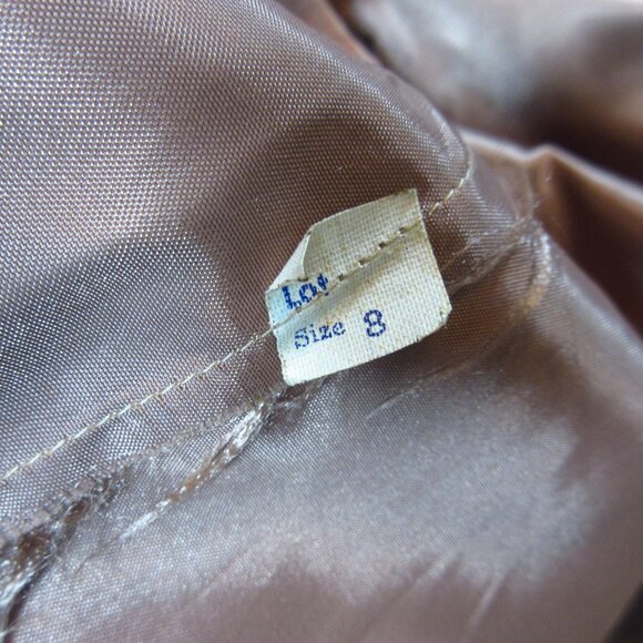 Vintage Shillito's Suede Leather Jacket 8 Long Trench Coat Fur Collar Dark Brown - Picture 12 of 16